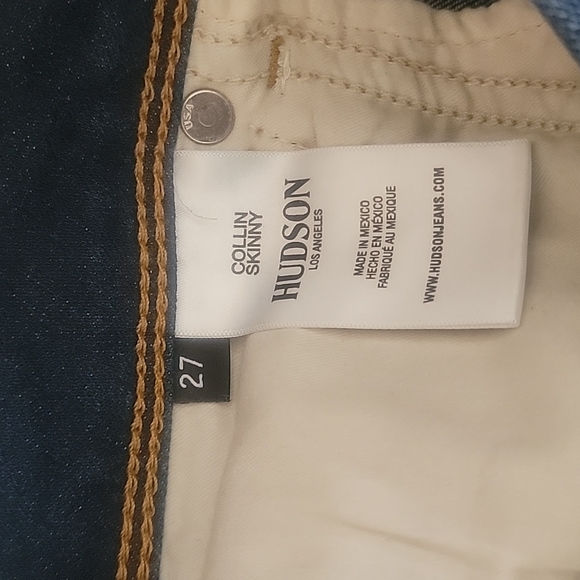 Hudson Jeans Collin Skinny NWOT Size 27 Waist Stretch Los Angeles  Dark Rinse - Picture 13 of 14
